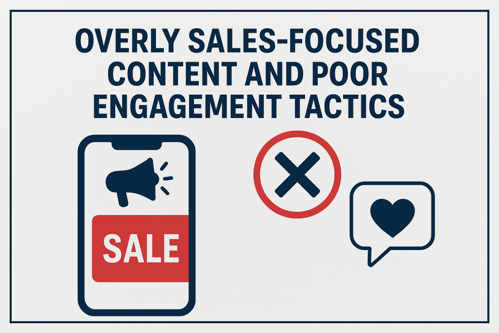 3 Mistakes Businesses Make in Social Media Marketing 2 2. Overly Sales Focused Content and Poor Engagement Tactics