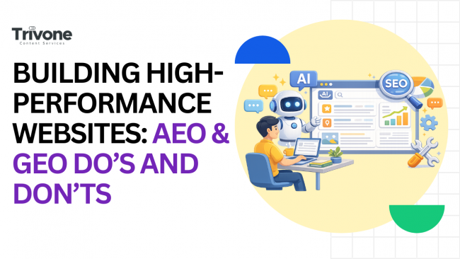 AI-powered SEO optimization dashboard with robot assistant helping analyze website performance and search rankings